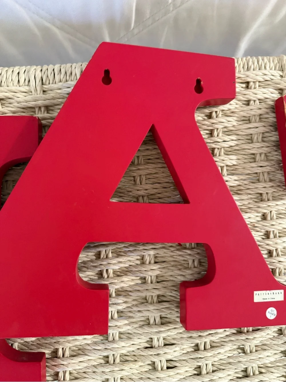 Pottery Barn Red Wooden Letters eat Accent
